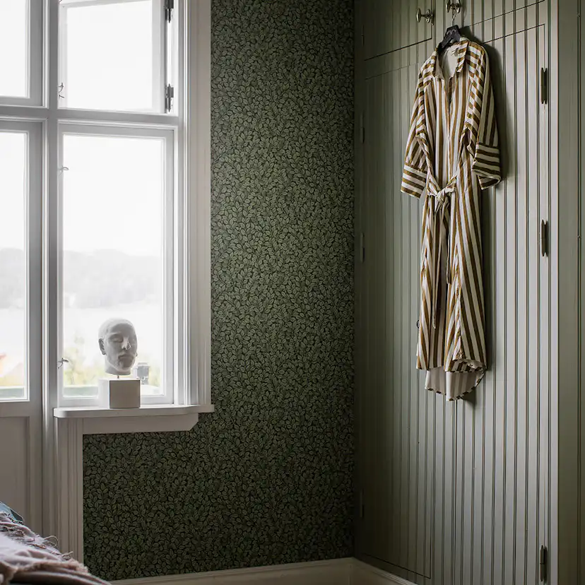 Tapet Boråstapeter Falsterbo III Hazel 7663 EasyUp, Mönstrad Grön