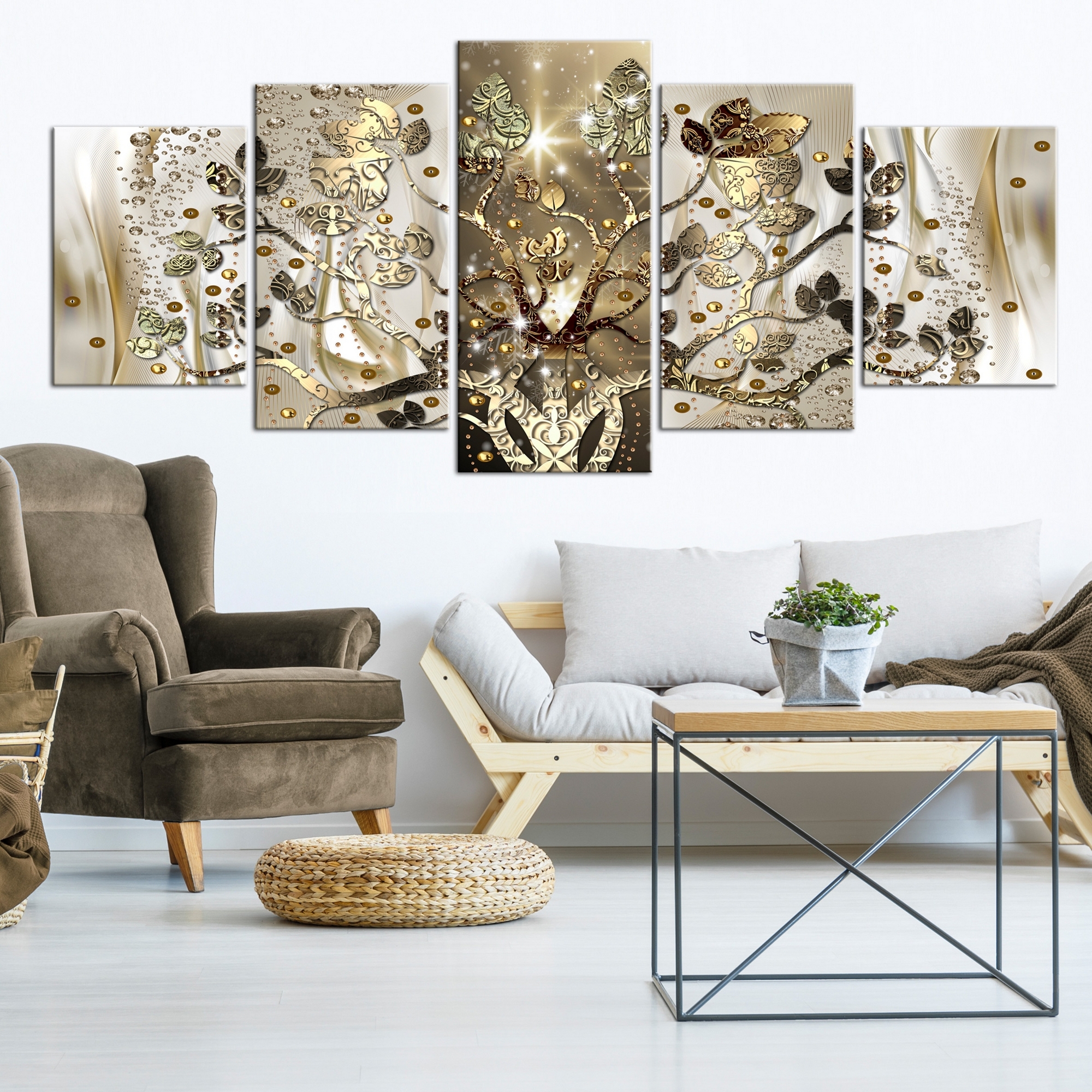 Tavla Arkiio Royal Tree Wide 5 delar 225x100