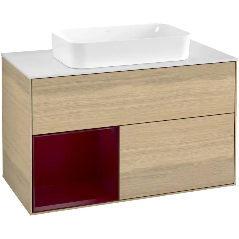 Tvättställsskåp Villeroy & Boch Finion med 2 Lådor Hylla och Bänkskiva för Fristående Tvättställ