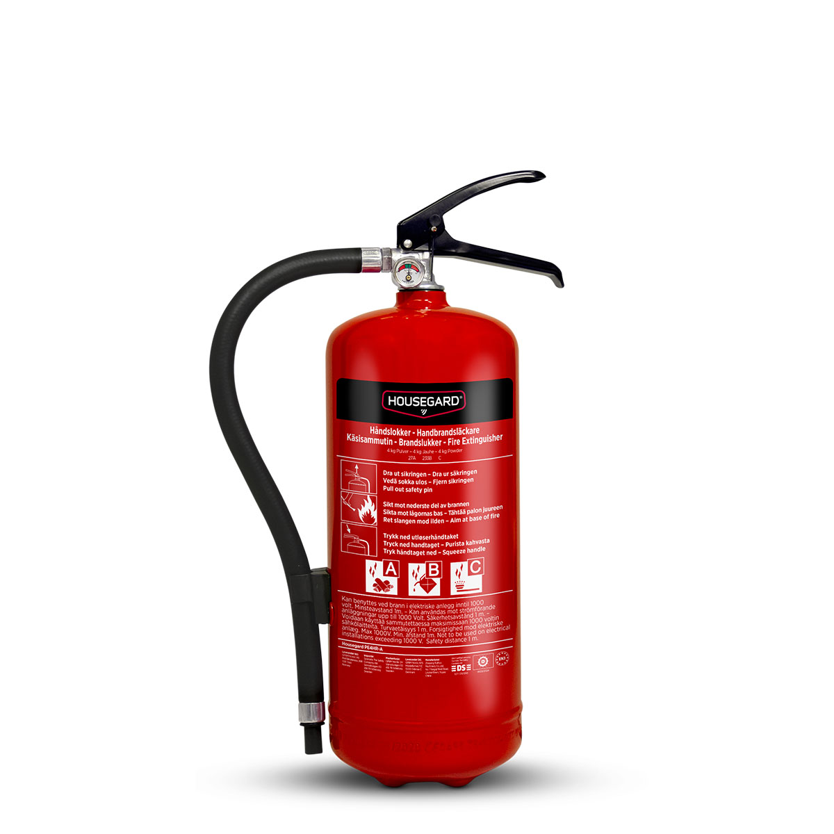 Brandsläckare Housegard 4 kg Pulversläckare PE4HR-A