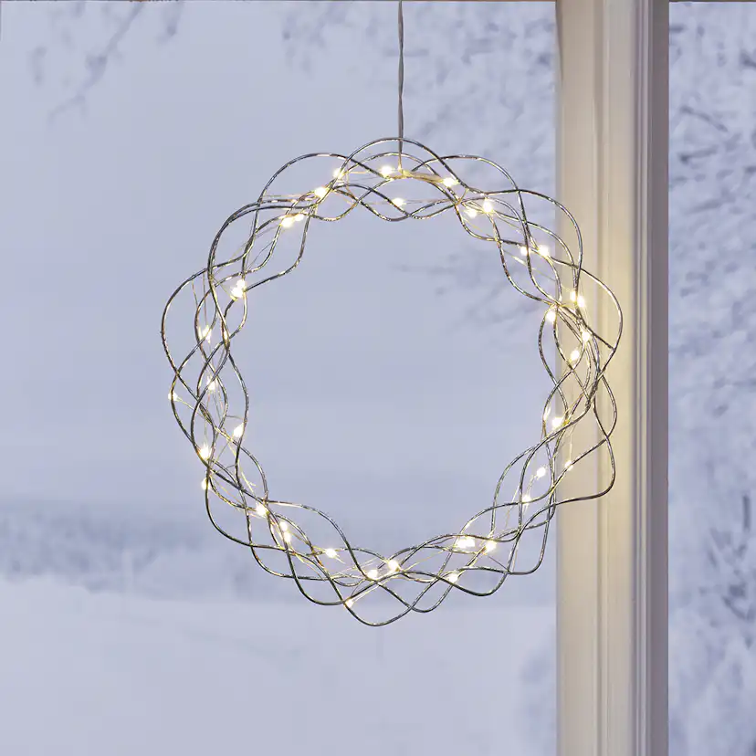 Hängande Dekoration Star Trading Curly Krans LED