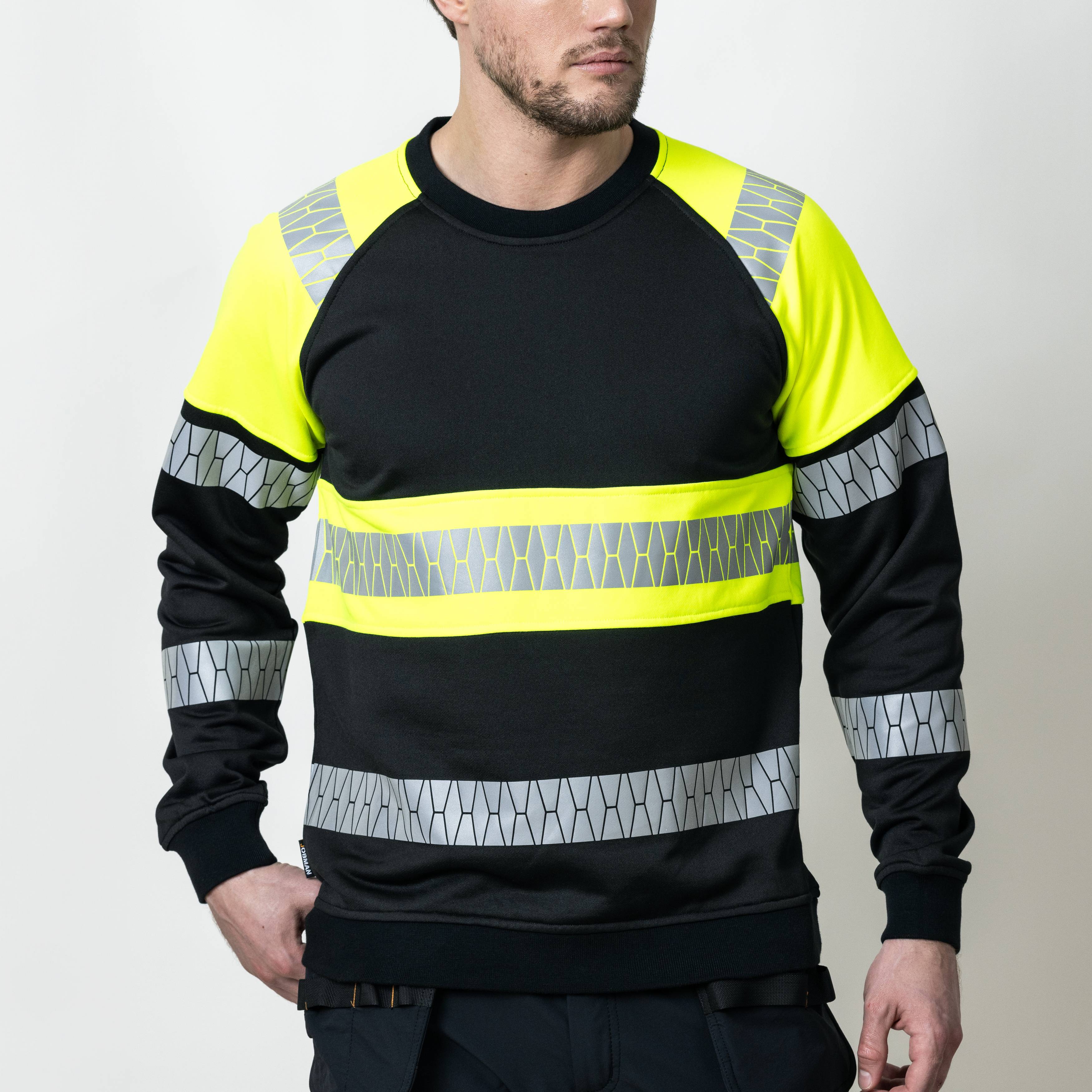 Sweatshirt Jobman Varsel Svart/Gul V