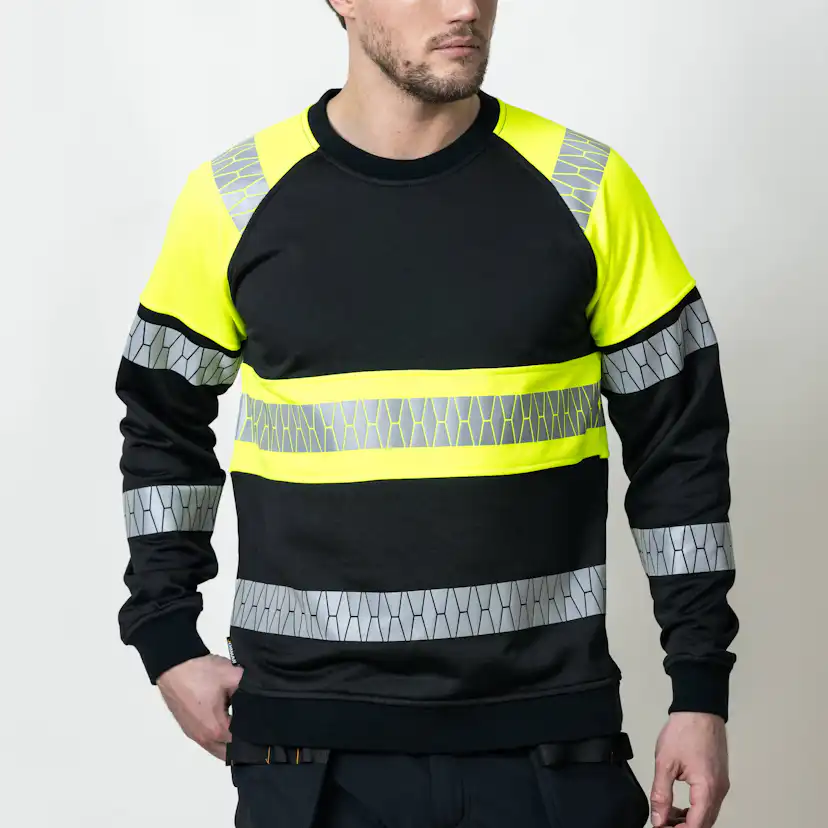 Sweatshirt Jobman Varsel Svart/Gul V