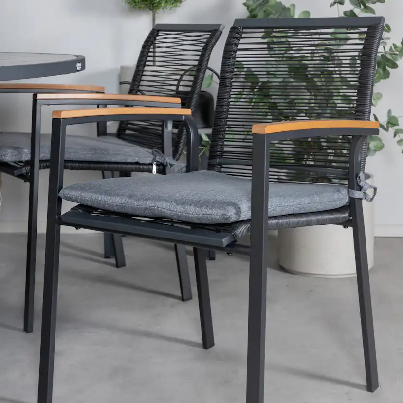 Matgrupp Utomhus Venture Home Pincy med 6 Douglas Trädgårdsstolar