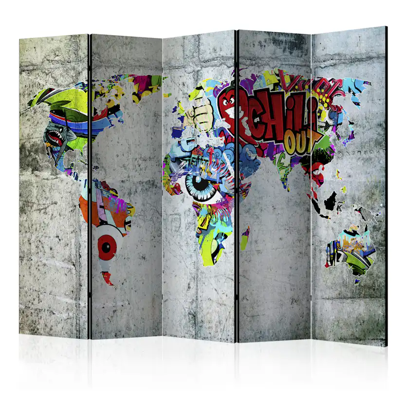 Rumsavdelare Arkiio Graffiti World 225x172 cm