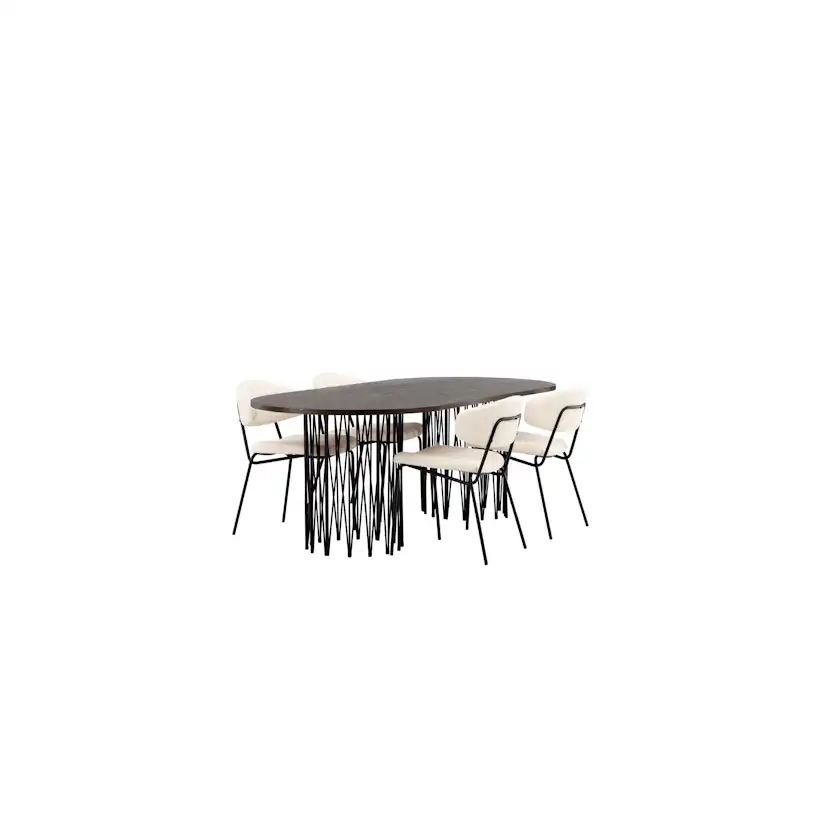 Matgrupp furniture/fashion Stone med 4 Chico Stolar