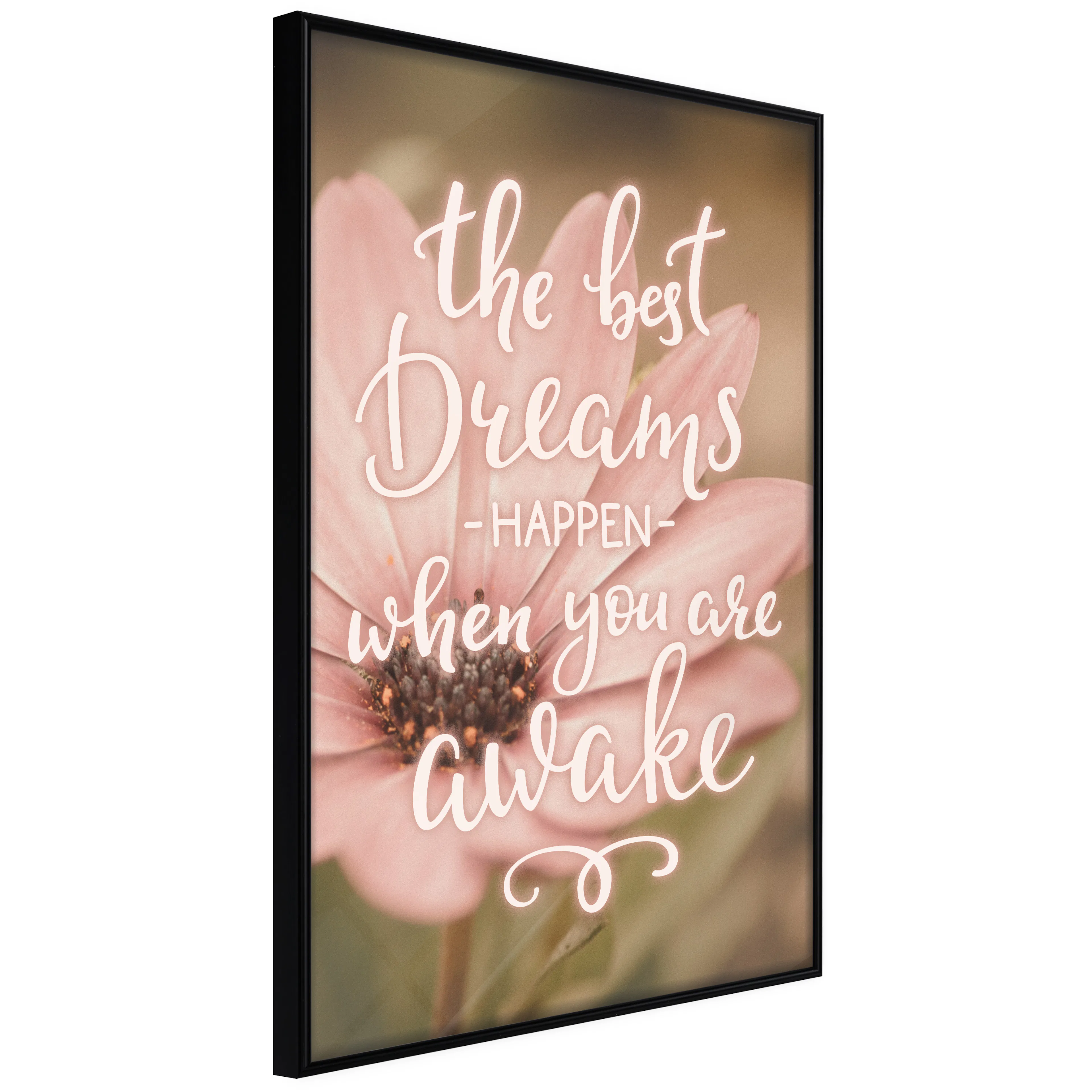 Affisch - The Best Dreams Happen When You Are Awake [Poster] Svart ram, 40x60 cm