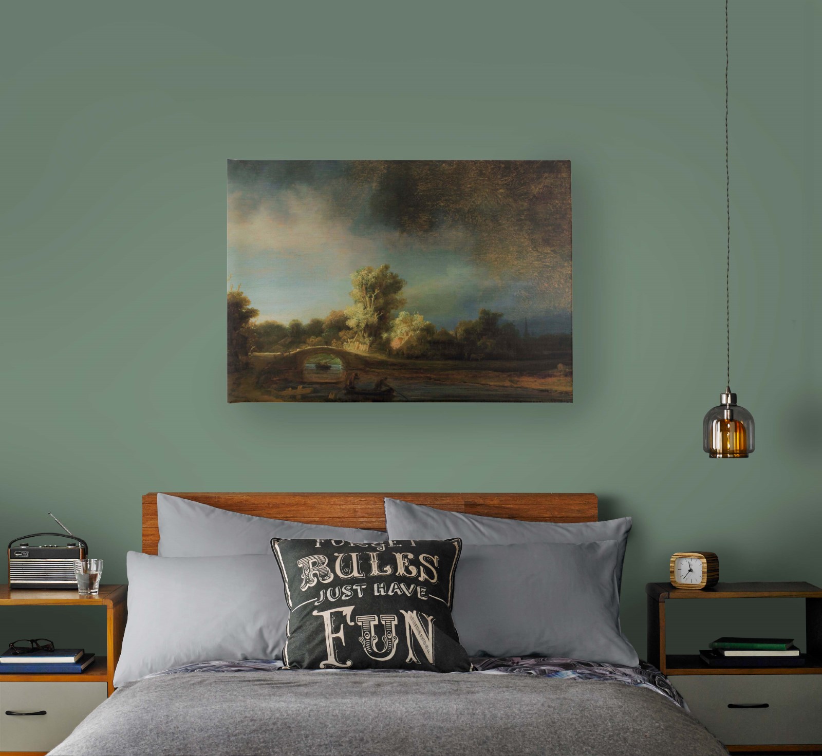 Canvastavla Art For The Home Rembrandt Stenbro Landskap 100x70cm