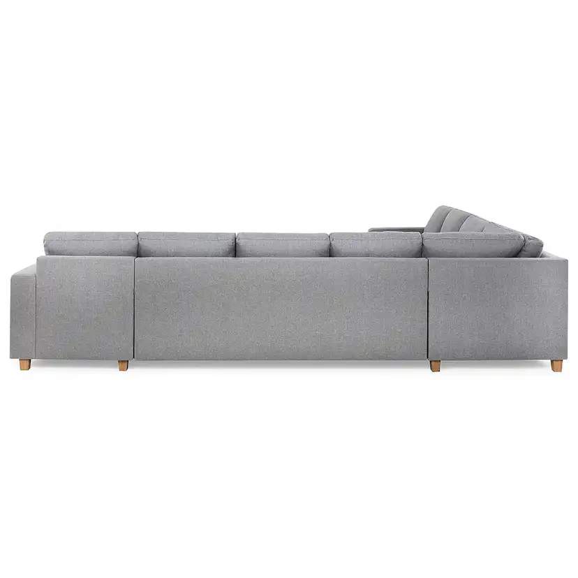 Crazy Hörnsoffa med Divan 4+3 Vändbar Ljusgrå/Ekben, Höger