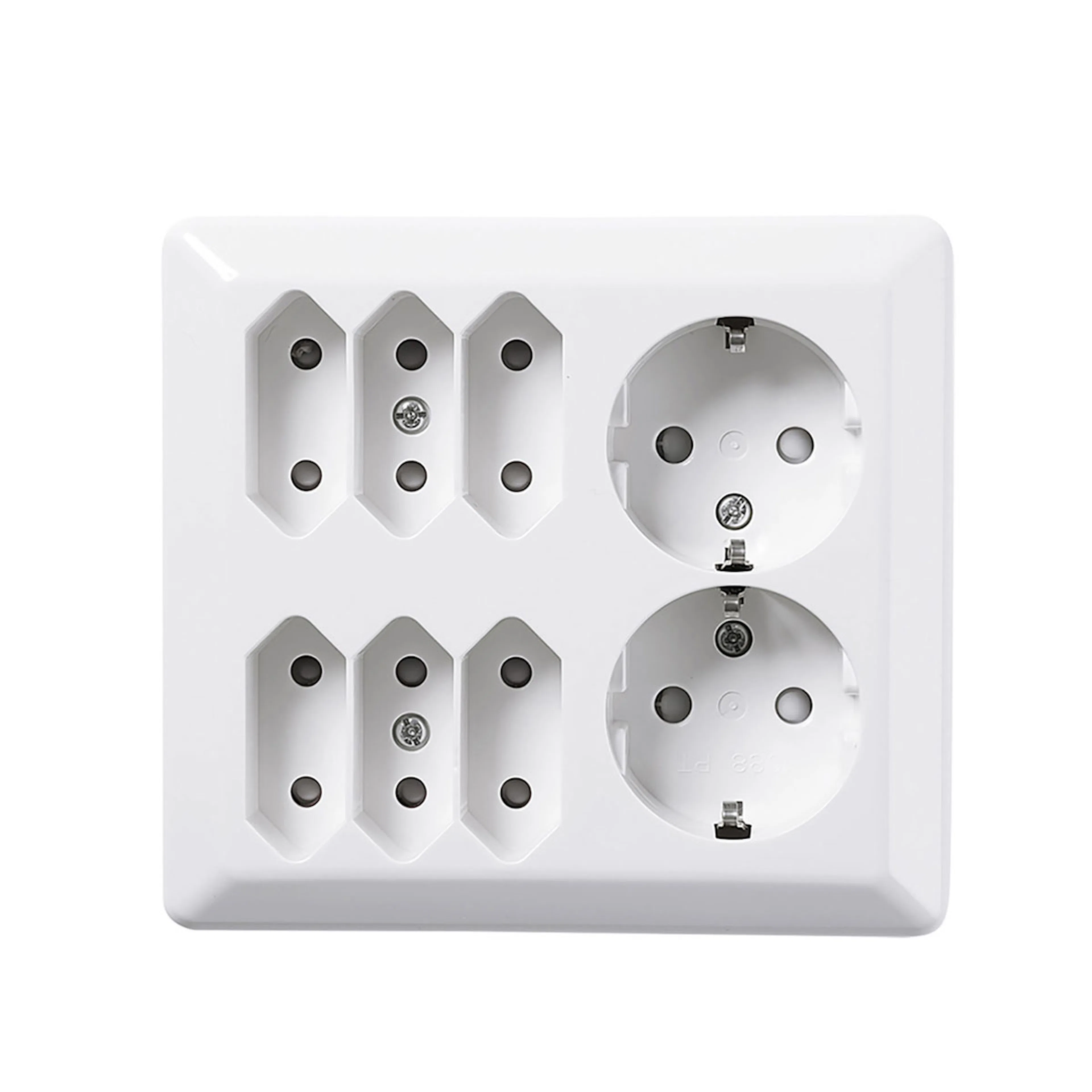 Vägguttag Elko 6+2-Vägs RS Renvit