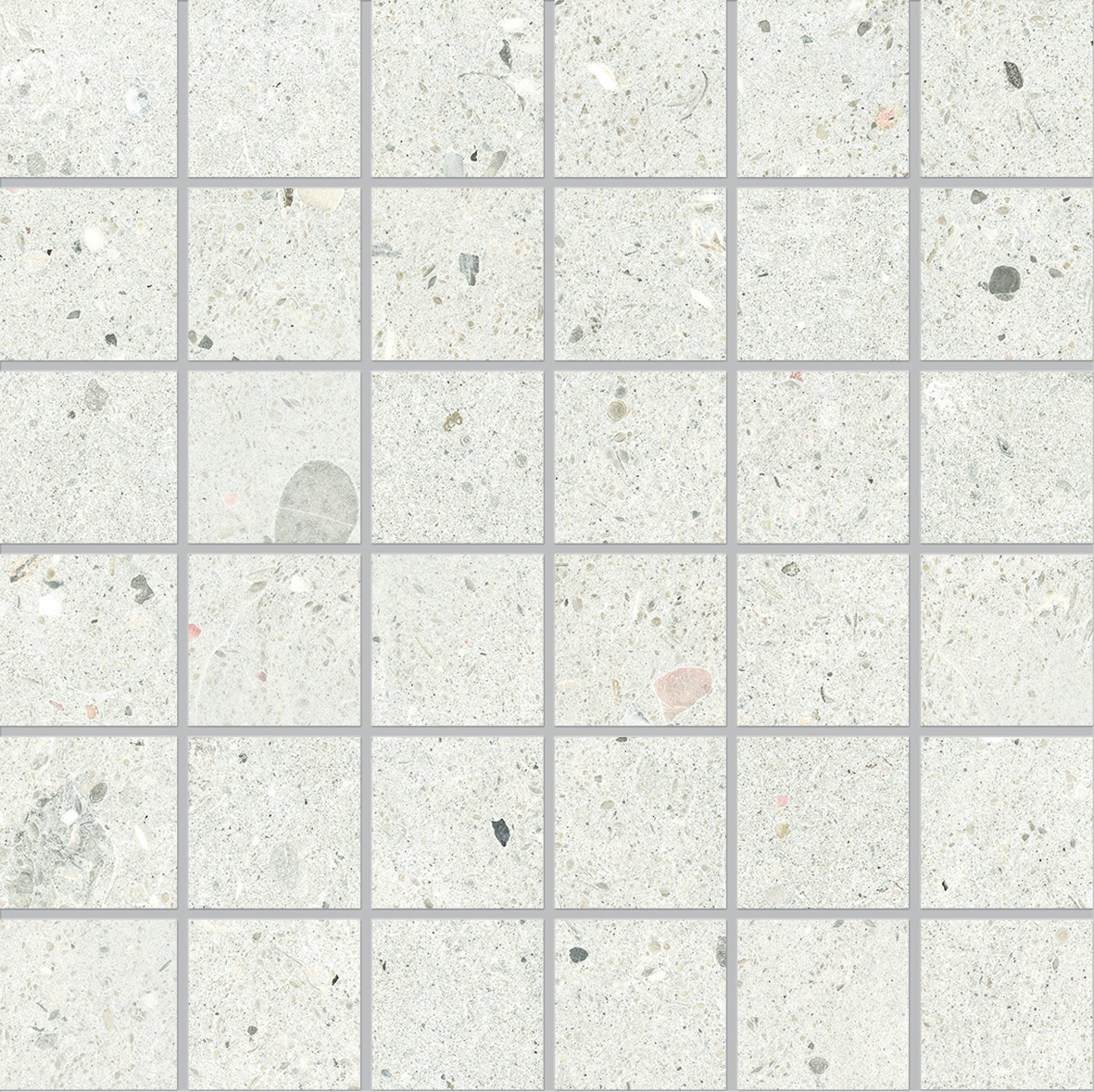 Mosaik Lhådös Slite ljusgrå mosaik 5x5 cm