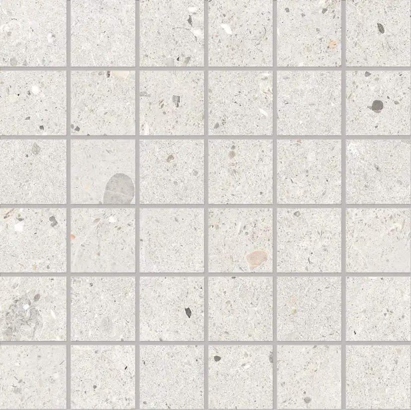 Mosaik Lhådös Slite ljusgrå mosaik 5x5 cm
