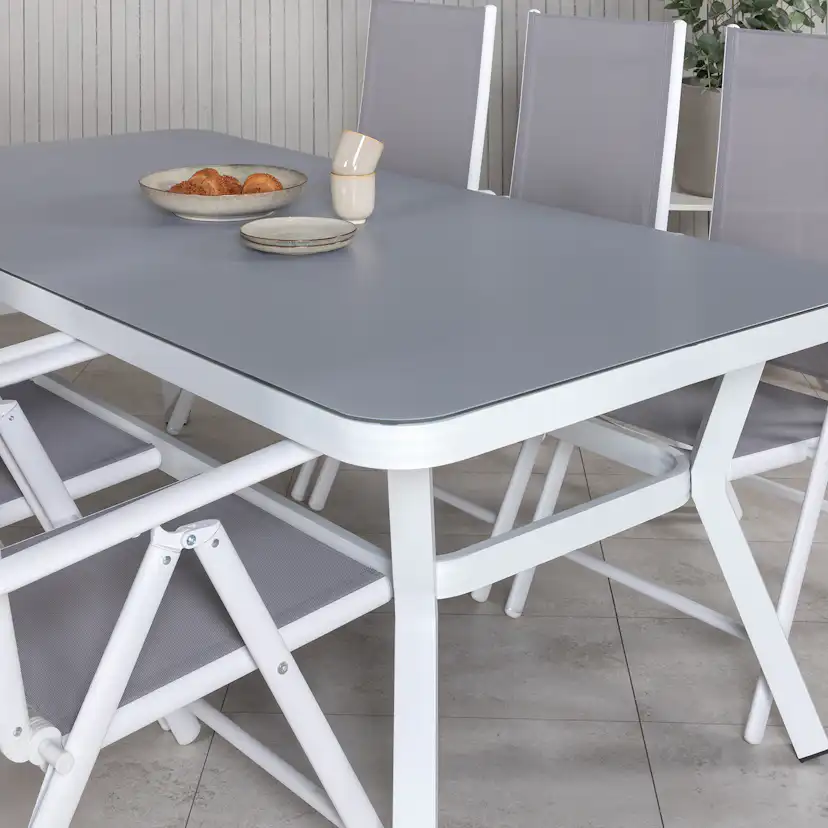 Matgrupp Utomhus Venture Home Virya 160x90 med 6 Break Trädgårdsstolar