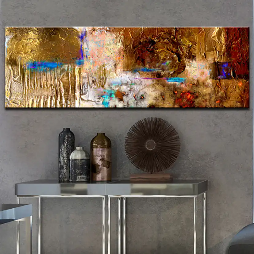 Handmålad Tavla Arkiio Golden Structure