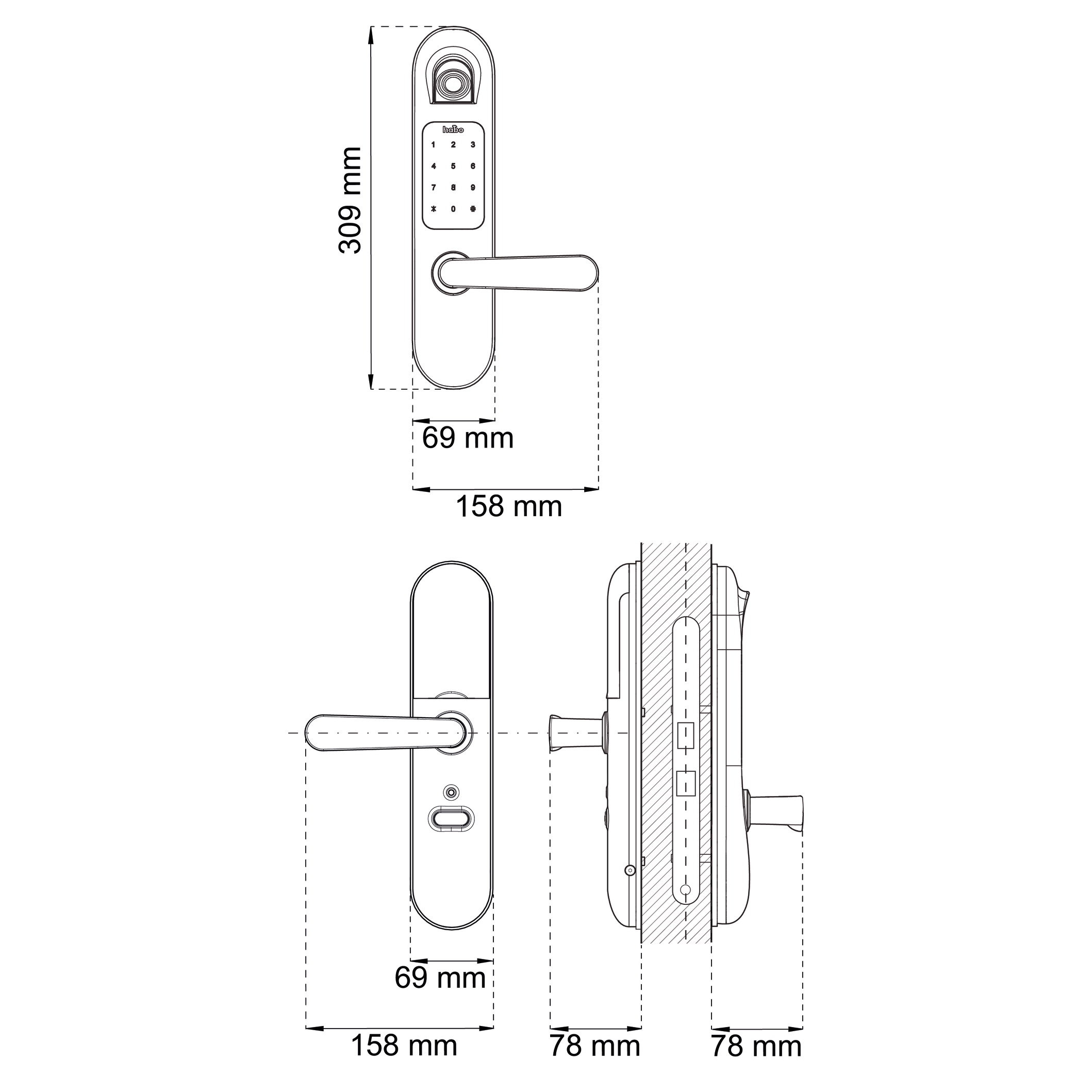 Elektroniskt Dörrlås Habo Tribe 2