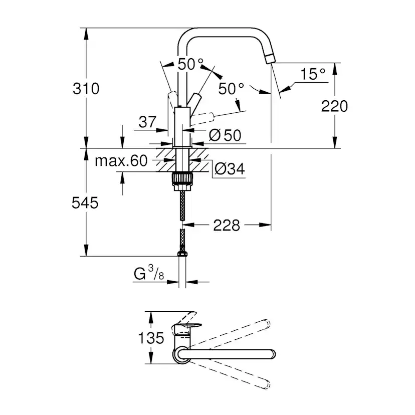 Köksblandare Grohe Start 30470 L-pip