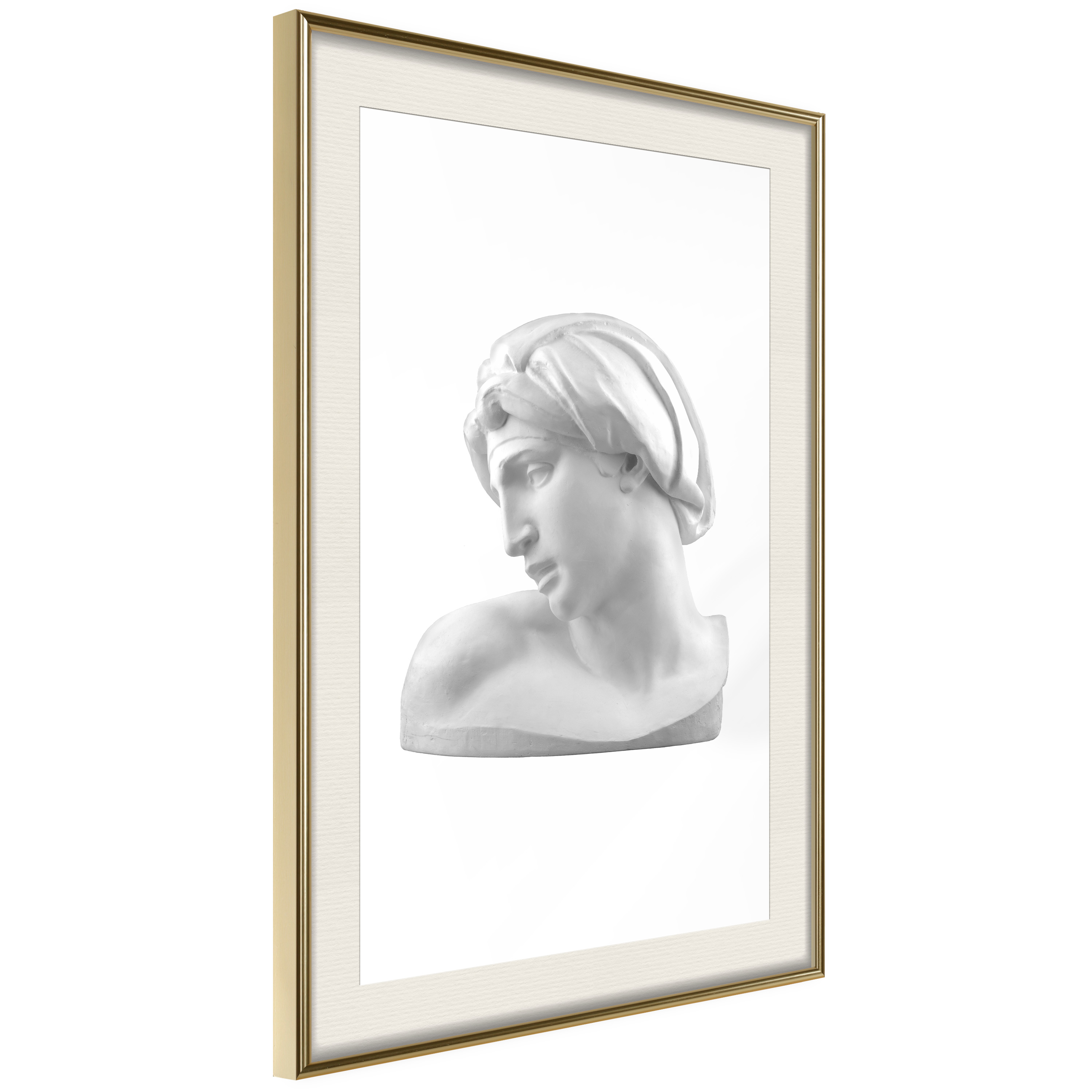 Affisch - Michelangelo [Poster] 40x60 Guld ram med passepartout, 40x60 cm