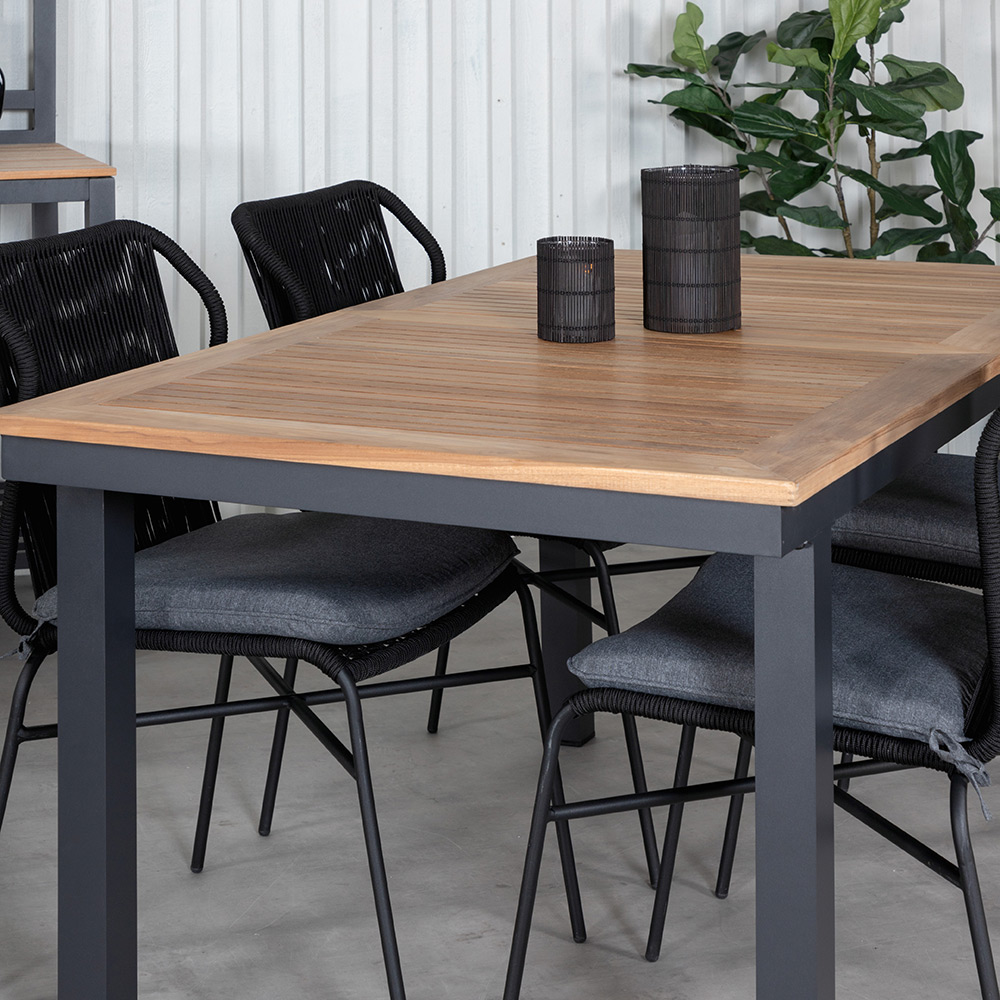 Matgrupp Venture Home Perla med 4 Jefferson Stapelbara Matstolar