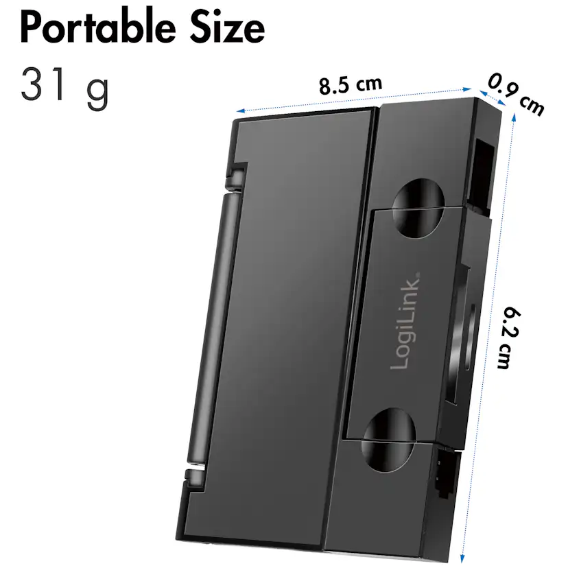 Minneskortsläsare LogiLink USB-C + USB-A MicroSD - och SD-kort inkl. Förvaring