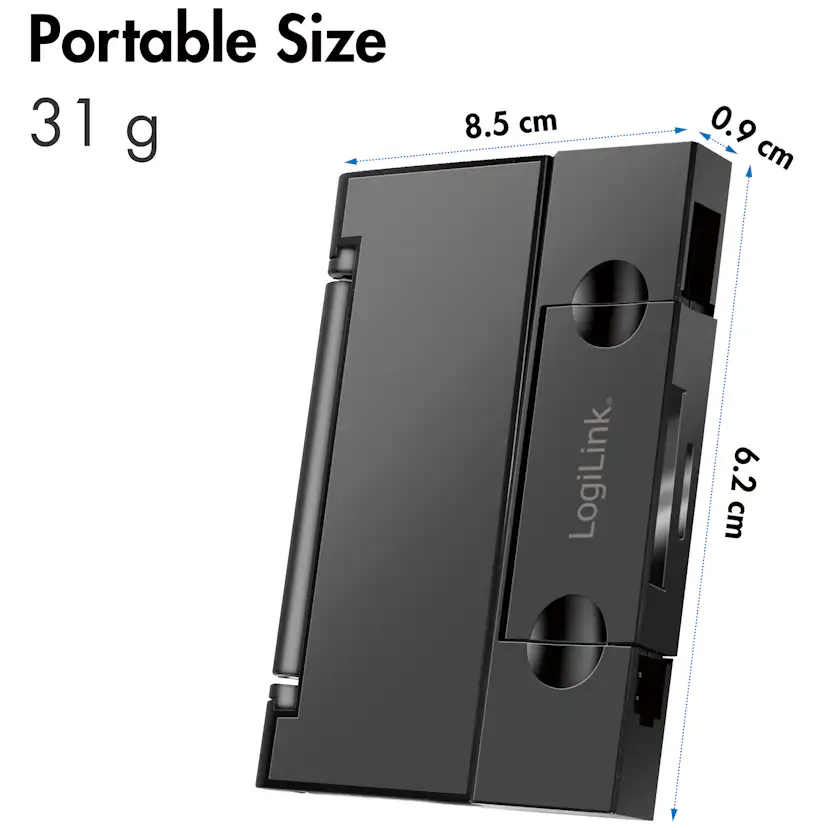 Minneskortsläsare LogiLink USB-C + USB-A MicroSD - och SD-kort inkl. Förvaring