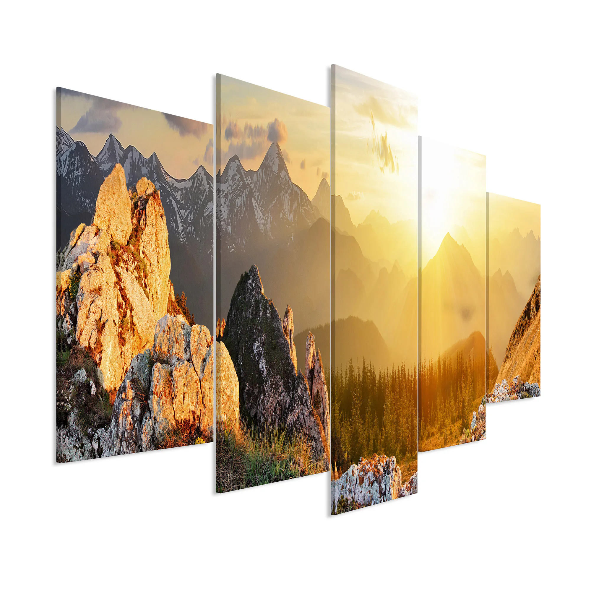 Tavla - Sun Salutation (5 Parts) Wide 225x100 225x100 cm