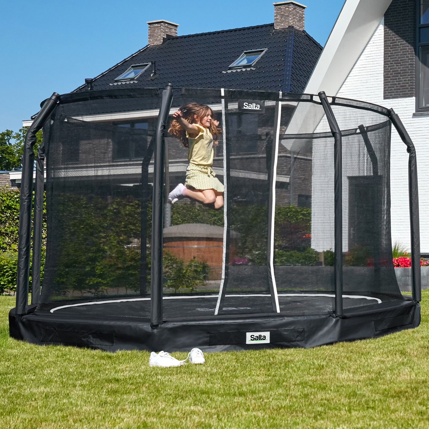 Studsmatta Salta Premium Ground inkl. säkerhetsnät Ø305 cm