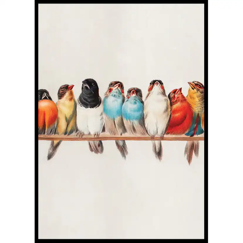 Poster Gallerix Birds In A Row Portrait