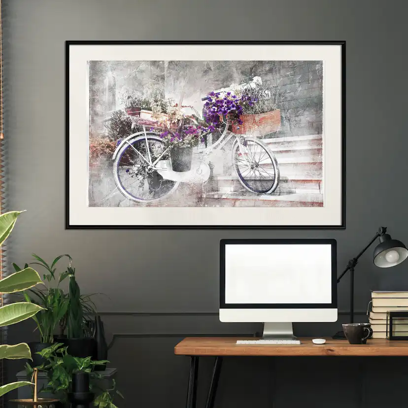 Poster Artgeist Affisch Floral Bike