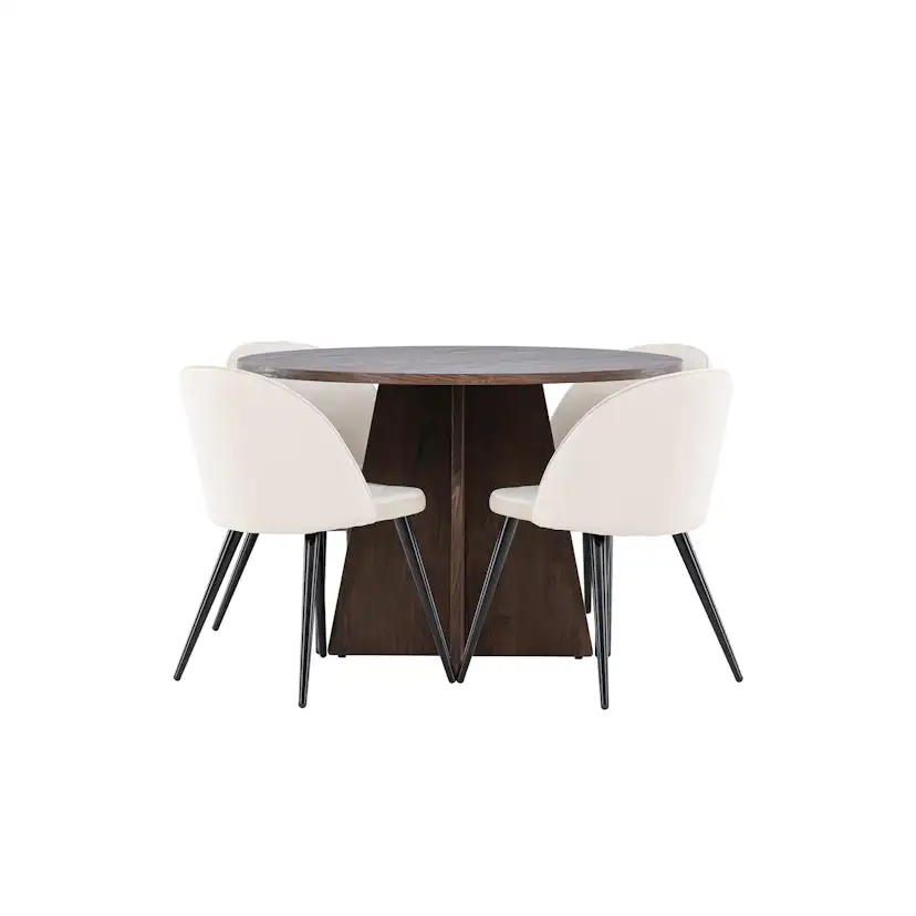 Matgrupp Venture Home Bootcut Ø110 med 4 st Velvet Stolar