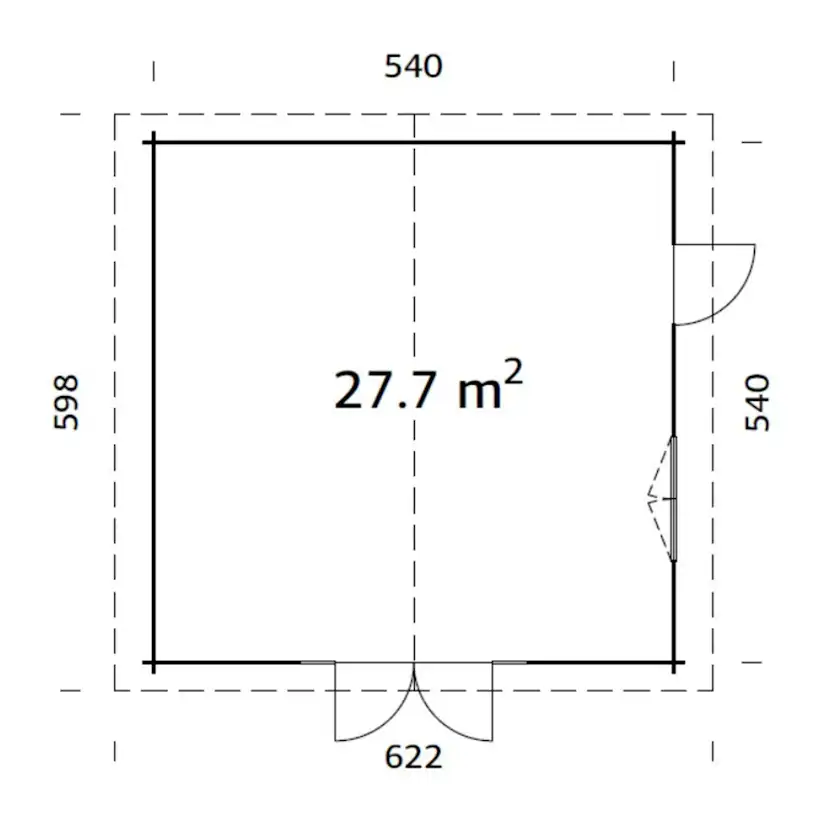 Irene 27,7 m2 Grå dippad