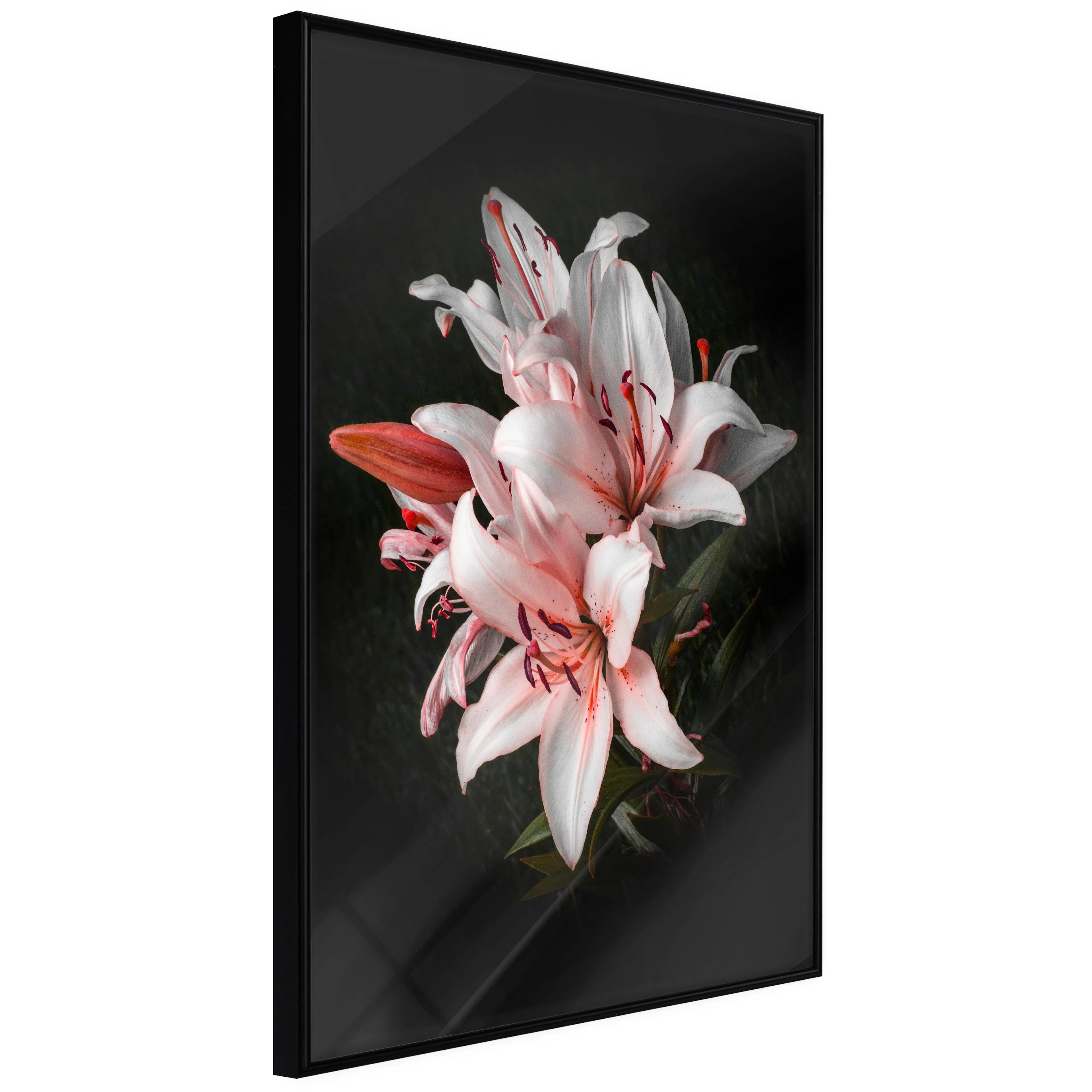 Affisch - Lilies [Poster] 40x60 Svart ram, 40x60 cm