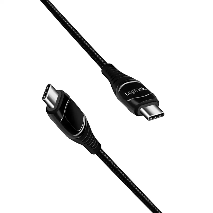 USB-C-kabel LogiLink Med display USB 2.0 PD 3.1 240W 1 m