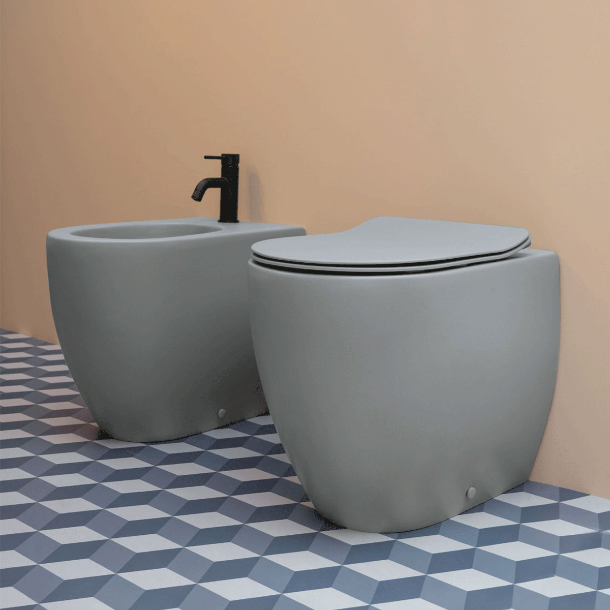 Bidé Lavabo Glomp Golvstående BTW