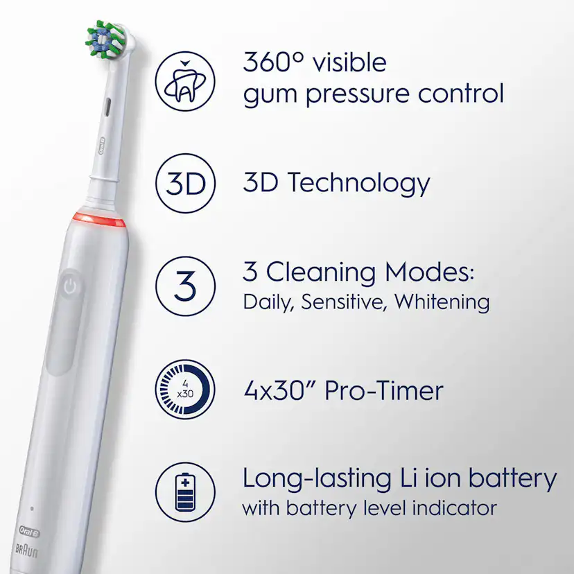 Eltandborste Oral-B Pro3 Duo Black/White med Timerfunktion & 3 Borsthuvuden