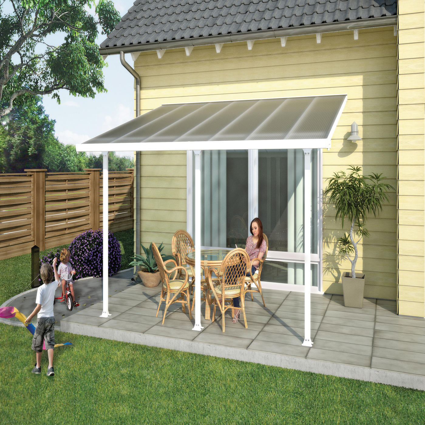 FERIA PATIO COVER 12,5 M2 - 3x4,25M WHITE Vit 3X4,25 m