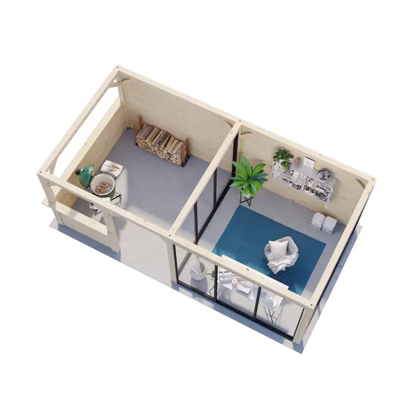Bianca 16,6 m2 Set 508 Slide Plus WTDIP Impregnerad transparent