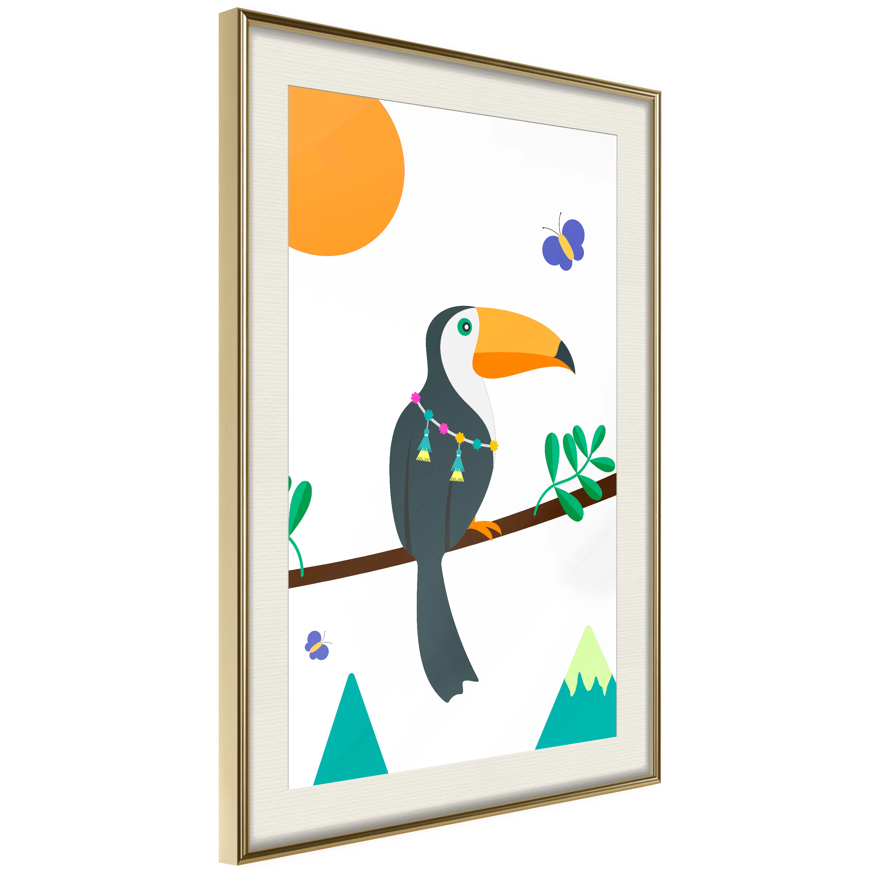 Poster Artgeist Affisch Toucan And Butterflies