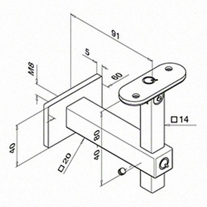 Väggfäste Herrljunga Ledstångsfabrik 4145 Inomhus Plan
