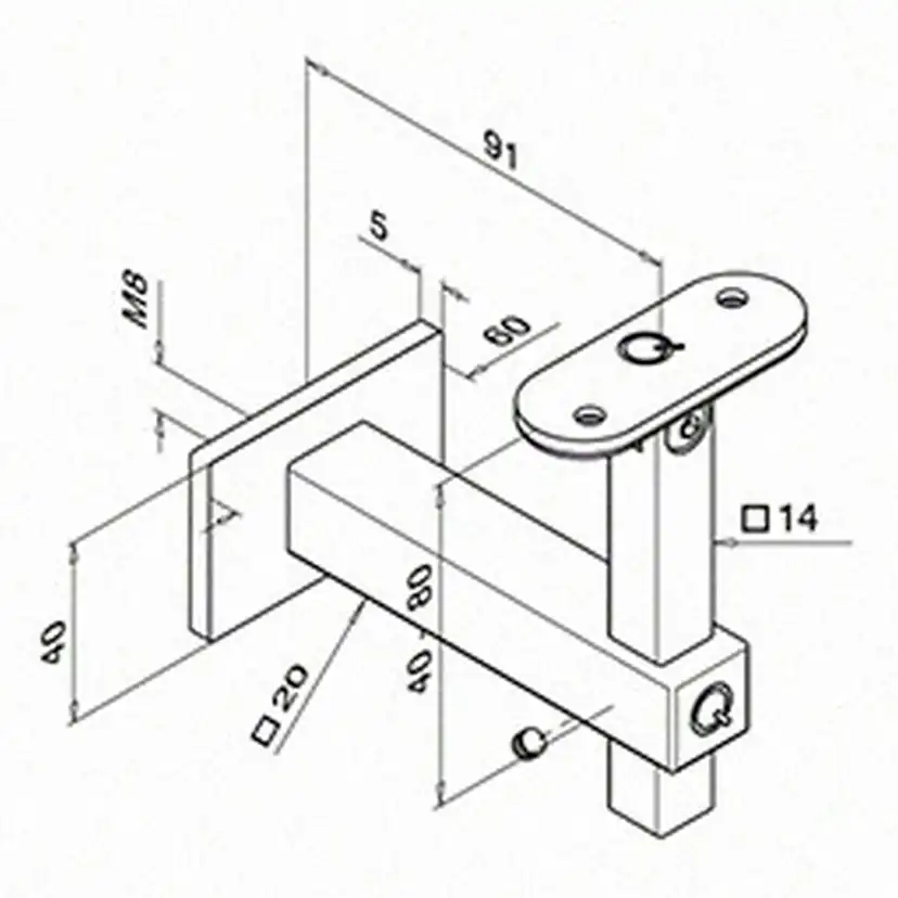 Väggfäste Herrljunga Ledstångsfabrik 4145 Inomhus Plan