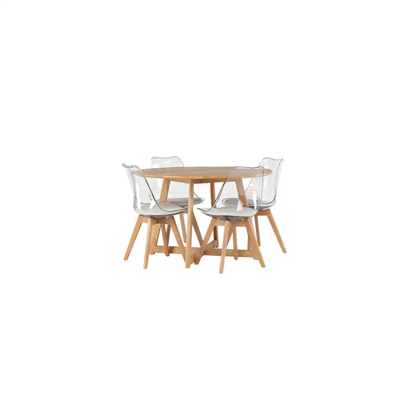 Matgrupp Venture Home Yakidon Ø120 cm med 4 st Edvin stolar