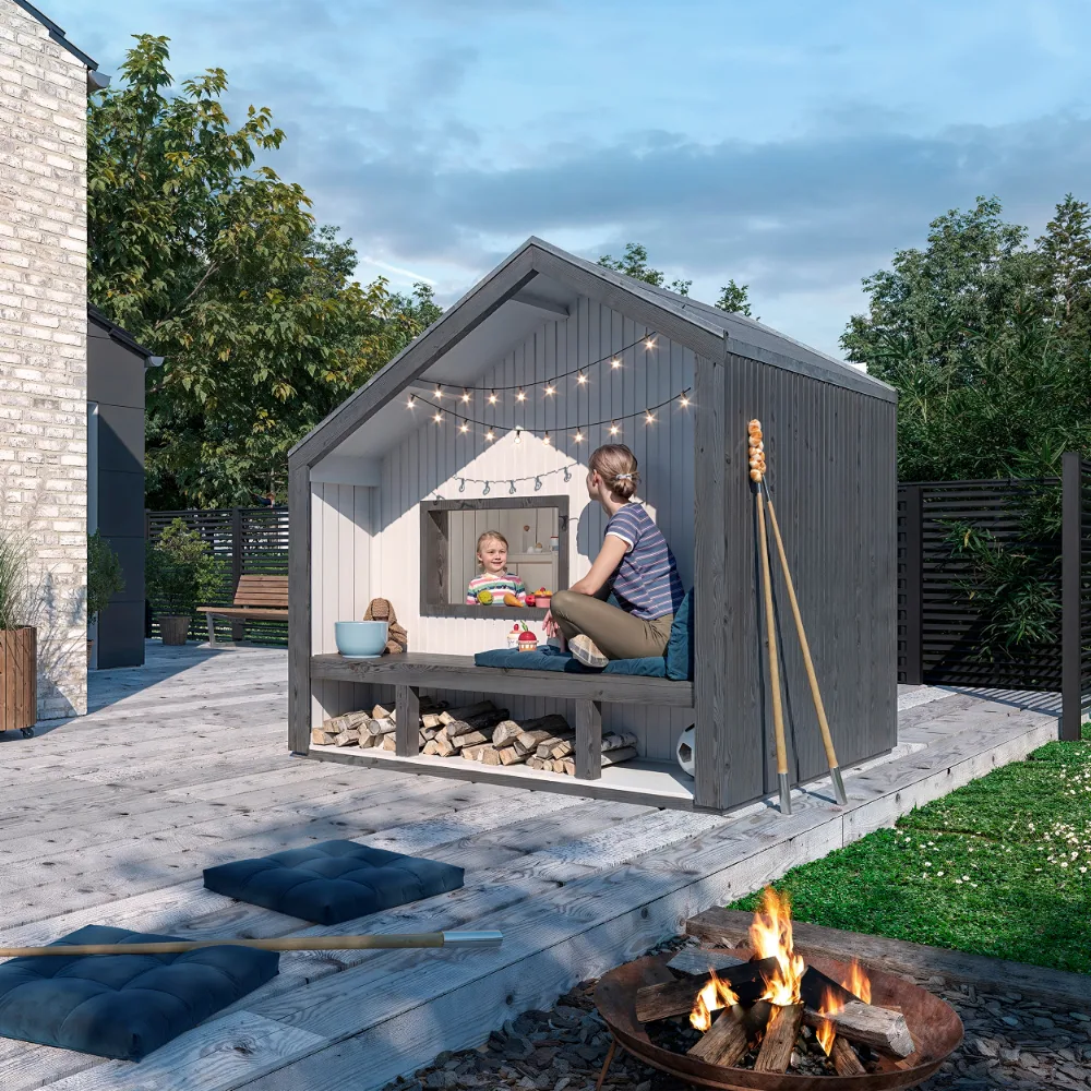 Cozy Lekstuga PLUS 184 x 208 cm Obehandlat med Bänk