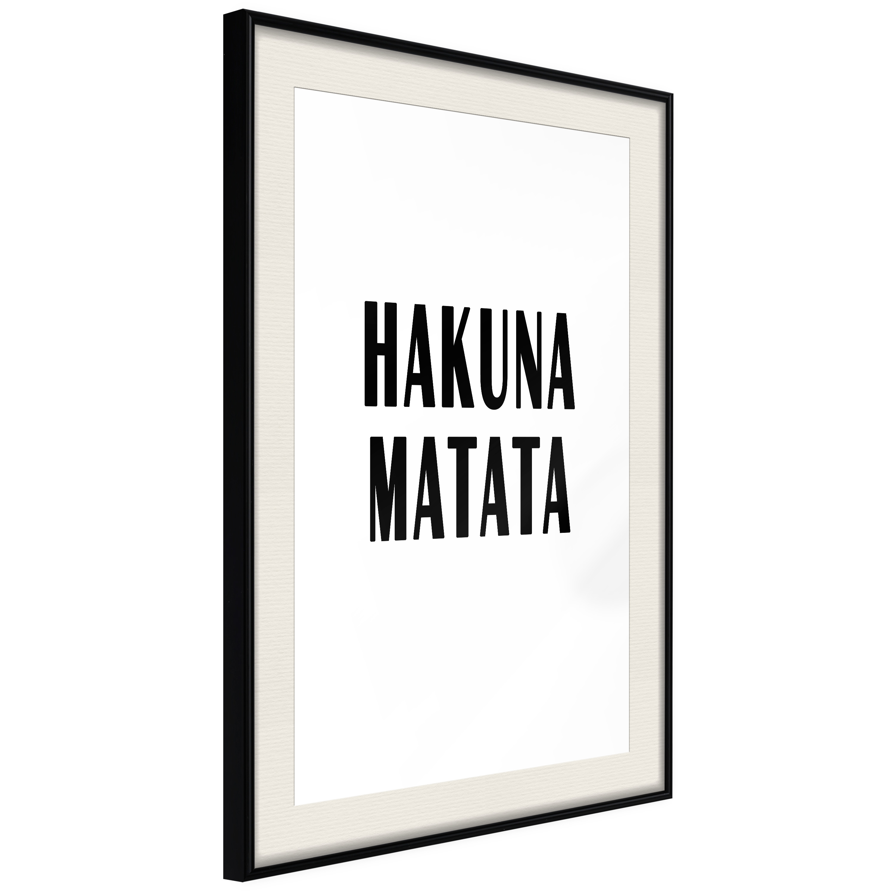 Affisch - Hakuna Matata [Poster] 40x60 Svart ram med passepartout, 40x60 cm
