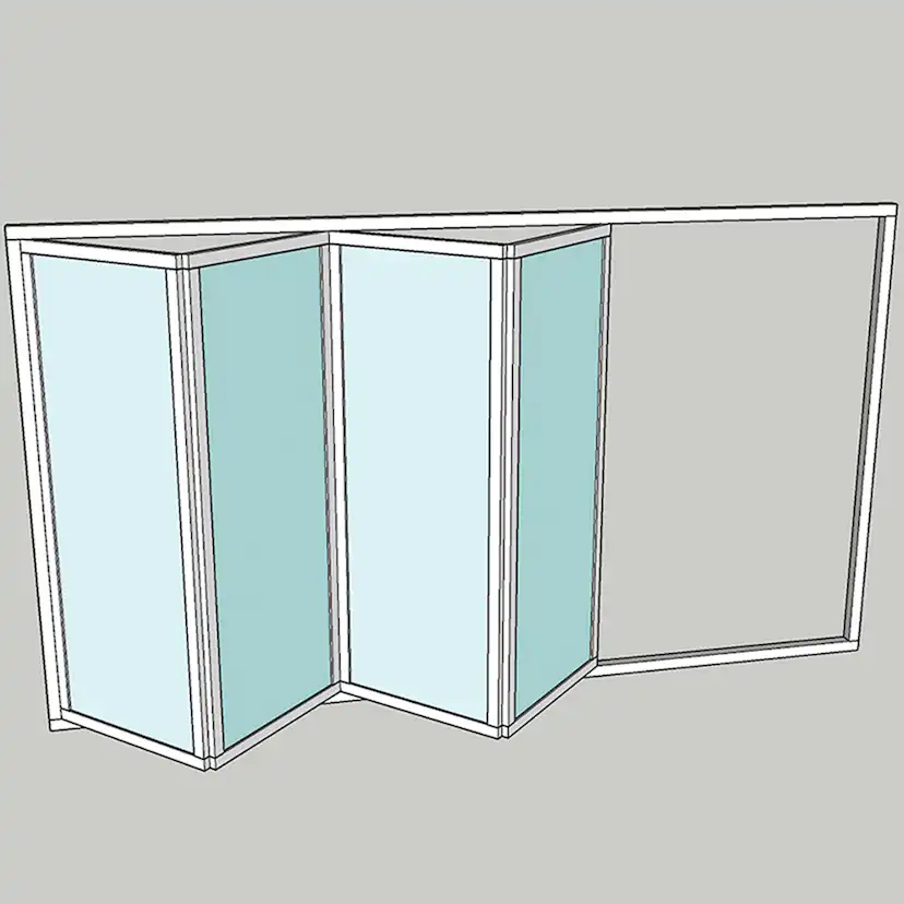 Vikparti Allvy Sunroom s75 3-Glas 4-Delad