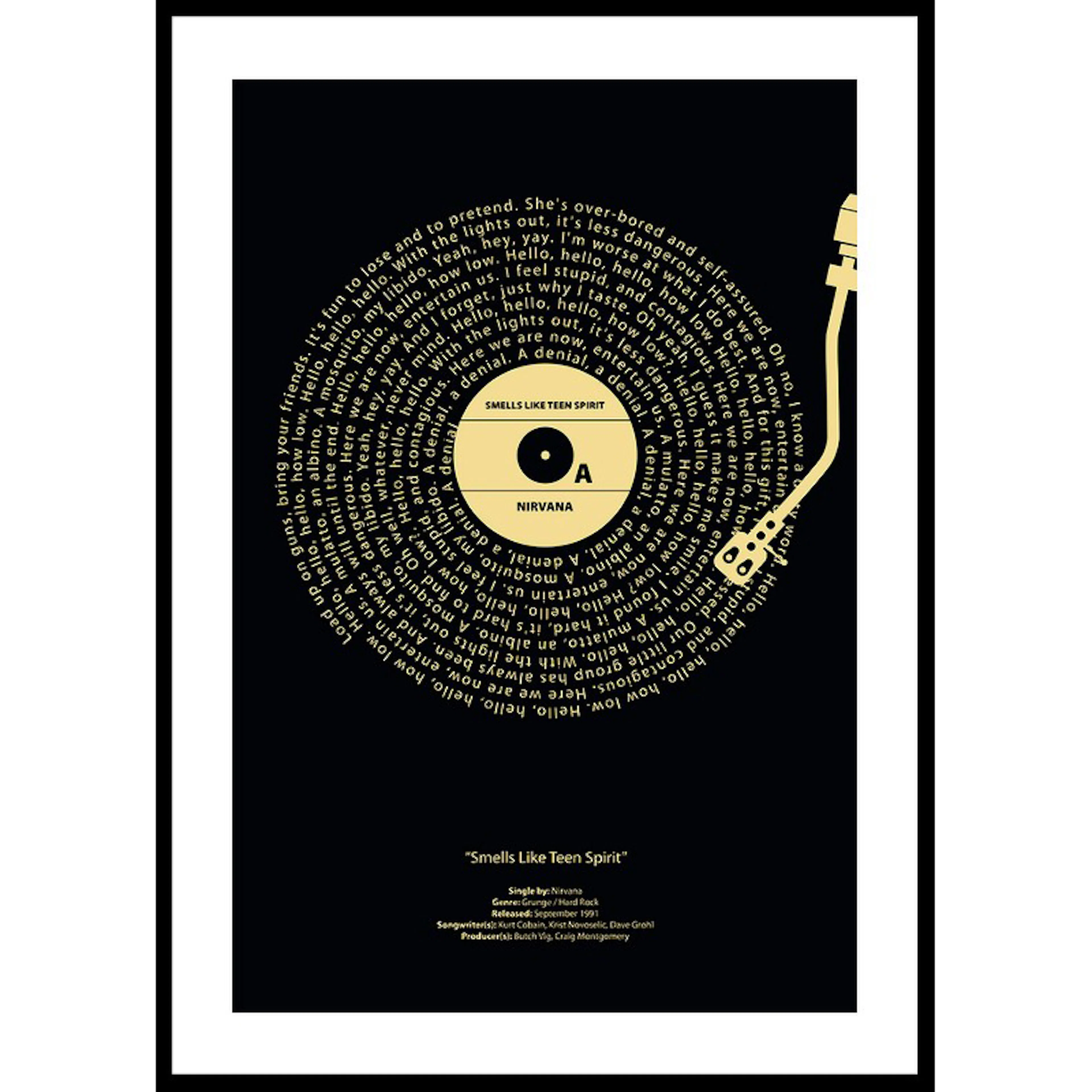 Smells Like Teen Spirit Vinyl By Nirvana 30x40 30x40 cm