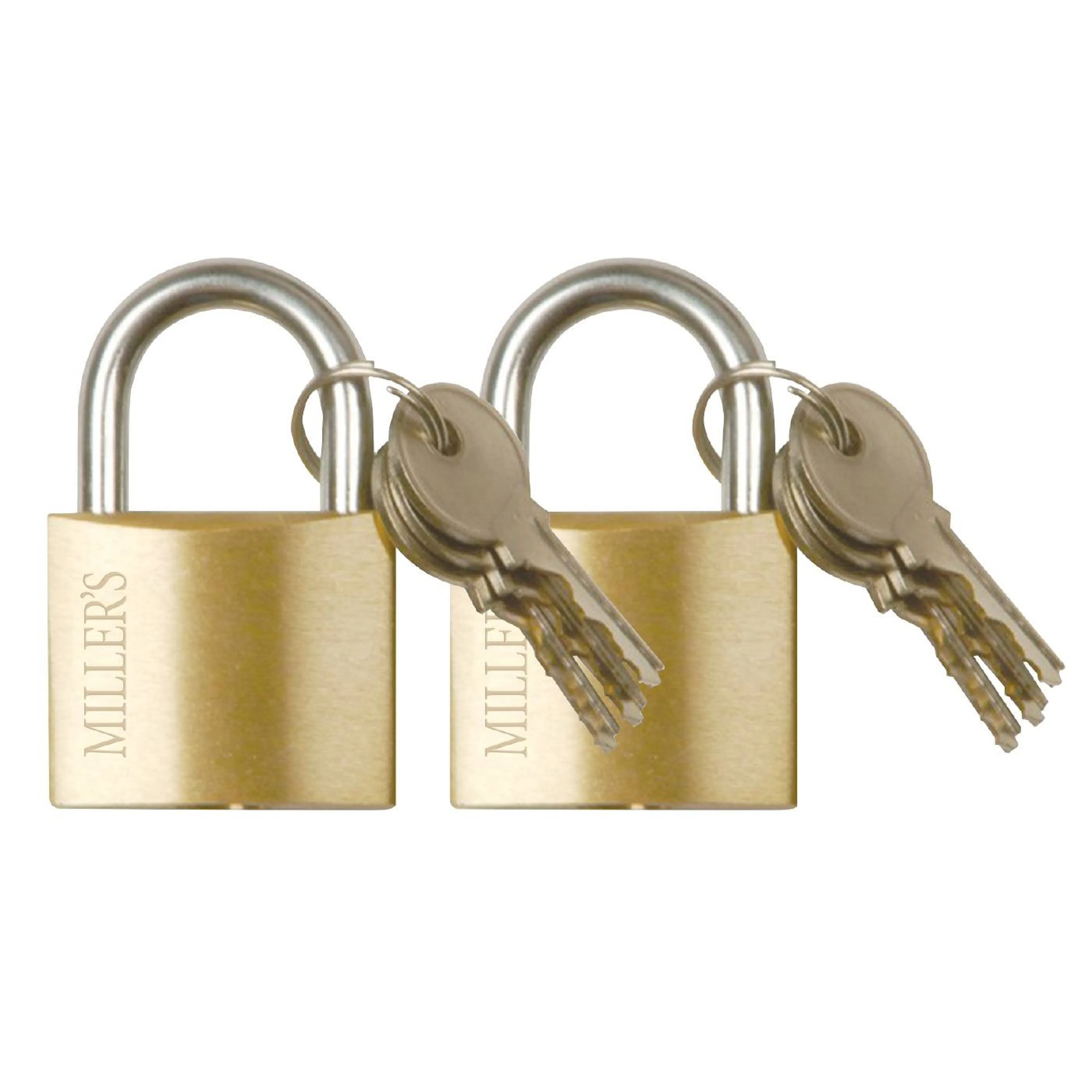 Hänglås Millers Mässing H 701/30 2P