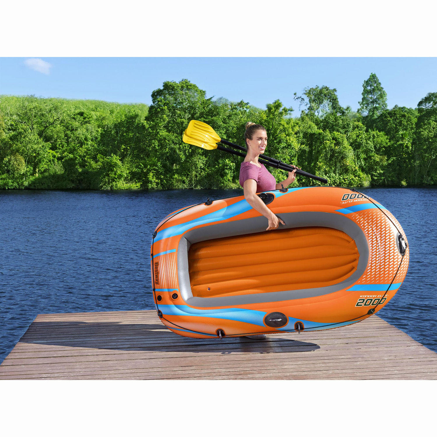 Gummibåt Bestway Kondor Elite 2000 196 x 106 cm inkl. tillbehör