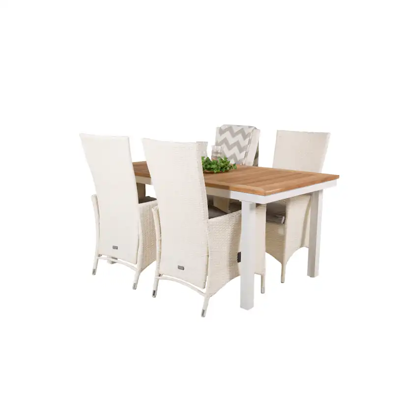 Matgrupp Utomhus Venture Home Perla 160/240 med 4 Pishi Trädgårdsstolar
