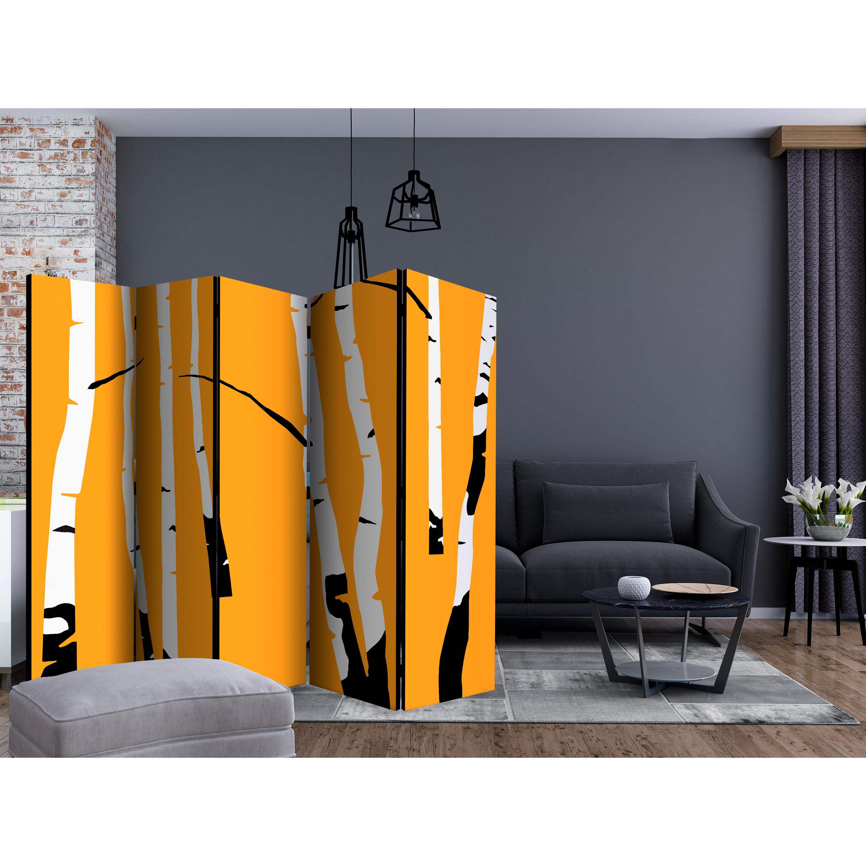 Rumsavdelare Arkiio Birches on the Orange Background II 225x172 cm