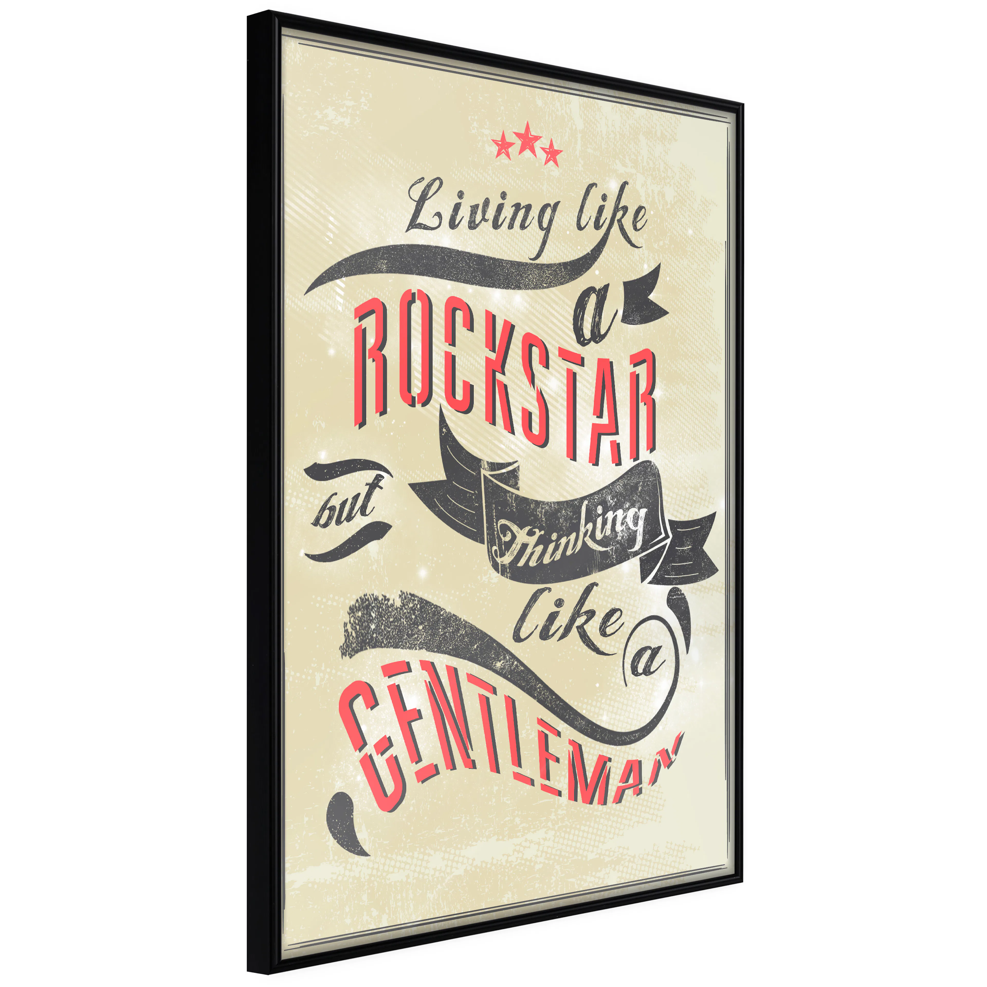 Affisch - Rockstar [Poster] 40x60 Svart ram, 40x60 cm