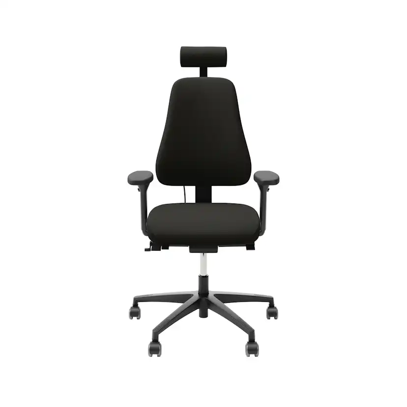 Kontorsstol Lanab Group LD 6340 Svart Stol med Justerbar Sits & Ryggstöd